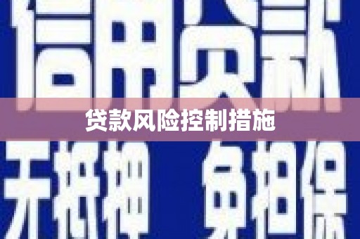 彭泽贷款风险控制措施