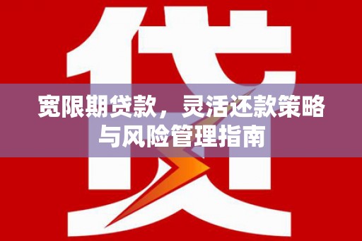彭泽宽限期贷款，灵活还款策略与风险管理指南