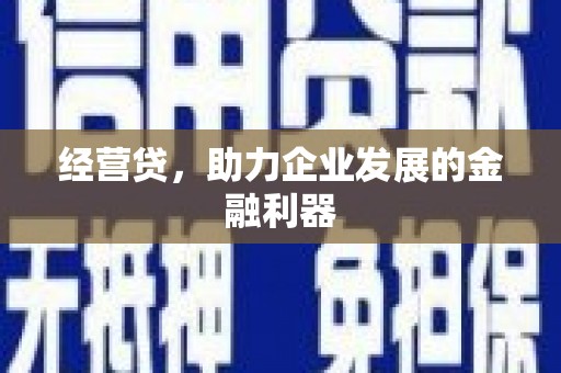 彭泽经营贷，助力企业发展的金融利器