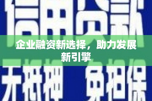 彭泽企业融资新选择，助力发展新引擎