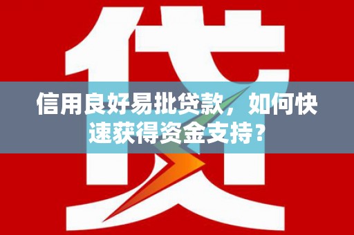 彭泽信用良好易批贷款，如何快速获得资金支持？