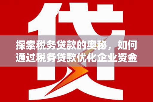 彭泽探索税务贷款的奥秘，如何通过税务贷款优化企业资金流