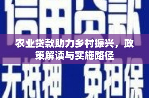 彭泽农业贷款助力乡村振兴，政策解读与实施路径