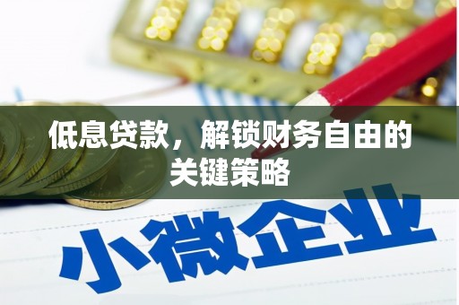 彭泽低息贷款，解锁财务自由的关键策略