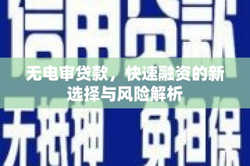 彭泽无电审贷款，快速融资的新选择与风险解析