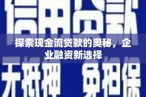 彭泽探索现金流贷款的奥秘，企业融资新选择