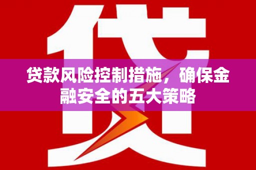 彭泽贷款风险控制措施，确保金融安全的五大策略