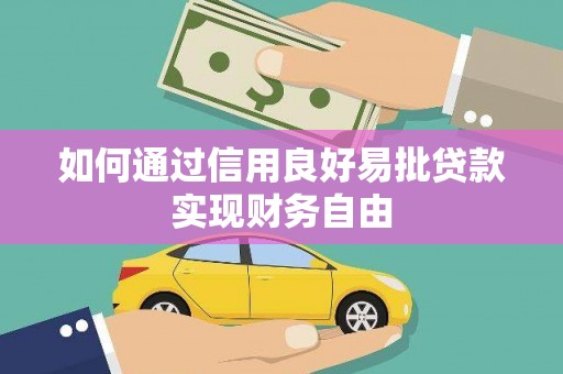彭泽如何通过信用良好易批贷款实现财务自由