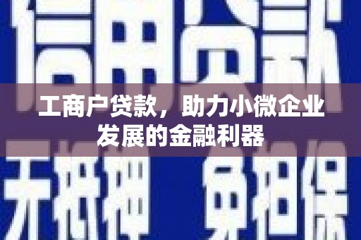 彭泽工商户贷款，助力小微企业发展的金融利器