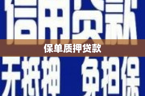 彭泽保单质押贷款